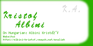 kristof albini business card